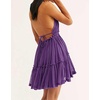image:imageRVivimos Womens Summer Halter Deep V Neck Mini Short DressDark Purple