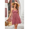 image:imageRVivimos Womens Summer Halter Deep V Neck Mini Short DressDustyrose