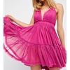 image:imageRVivimos Womens Summer Halter Deep V Neck Mini Short DressHot Pink