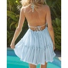 image:imageRVivimos Womens Summer Halter Deep V Neck Mini Short DressLight Blue
