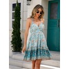 image:imageRVivimos Womens Summer Halter Deep V Neck Mini Short DressLightbluefloral