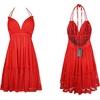 image:imageRVivimos Womens Summer Halter Deep V Neck Mini Short DressRed