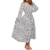 image:imageRVivimos Womens Fall Casual V Neck ALine Flowy Midi DressWhite