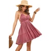 image:imageRVivimos Womens Summer Halter Deep V Neck Mini Short DressDustyrose