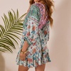 image:imageRVivimos Womens 34 Sleeve Floral Print Swing Mini DressLight Green