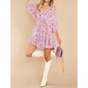 image:imageRVivimos Womens 34 Sleeve Floral Print Swing Mini DressPink