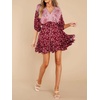 image:imageRVivimos Womens 34 Sleeve Floral Print Swing Mini DressRed