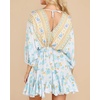 image:imageRVivimos Womens 34 Sleeve Floral Print Swing Mini DressSkyblue