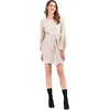 image:imageRVivimos Womens Fall Elegant Tie Waist Sweater Mini DressBeige