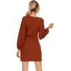 image:imageRVivimos Womens Fall Elegant Tie Waist Sweater Mini DressBurnt Orange