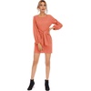 image:imageRVivimos Womens Fall Elegant Tie Waist Sweater Mini DressCoral