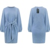 image:imageRVivimos Womens Fall Elegant Tie Waist Sweater Mini DressCyan Blue
