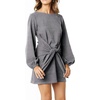 image:imageRVivimos Womens Fall Elegant Tie Waist Sweater Mini DressDark Gray