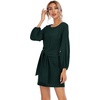 image:imageRVivimos Womens Fall Elegant Tie Waist Sweater Mini DressDark Green