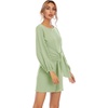 image:imageRVivimos Womens Fall Elegant Tie Waist Sweater Mini DressLight Green
