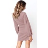 image:imageRVivimos Womens Fall Elegant Tie Waist Sweater Mini DressLight Violet