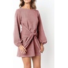 image:imageRVivimos Womens Fall Elegant Tie Waist Sweater Mini DressPink