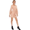 image:imageRVivimos Womens Fall Elegant Tie Waist Sweater Mini DressSalmon