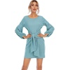 image:imageRVivimos Womens Fall Elegant Tie Waist Sweater Mini DressSkyblue