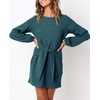 image:imageRVivimos Womens Fall Elegant Tie Waist Sweater Mini DressTeal