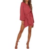 image:imageRVivimos Womens Fall Elegant Tie Waist Sweater Mini DressWatermelon Red