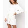 image:imageRVivimos Womens Fall Elegant Tie Waist Sweater Mini DressWhite