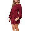 image:imageRVivimos Womens Fall Elegant Tie Waist Sweater Mini DressWine Red