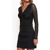 image:imageRVivimos Womens Mesh Going Out Tops Fitted Long Sleeve BlouseBlack