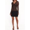 image:imageRVivimos Womens Mesh Going Out Tops Fitted Long Sleeve BlouseBrown