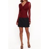 image:imageRVivimos Womens Mesh Going Out Tops Fitted Long Sleeve BlouseWine Red