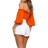 image:imageRVivimos Womens Summer Cotton Off the Shoulder Crop TopsOrange