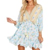 image:imageRVivimos Womens 34 Sleeve Floral Print Swing Mini DressSkyblue