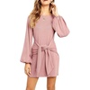 image:imageRVivimos Womens Fall Elegant Tie Waist Sweater Mini DressLightpink