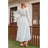 image:imageRVivimos Chiffon Elastic Empire Waist Maxi Dress for WomenWhite Pink