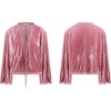 image:imageRVivimos Velvet Casual Fall Jackets for Women Kimono CardiganPink