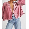 image:imageRVivimos Velvet Casual Fall Jackets for Women Kimono CardiganPink