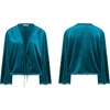 image:imageRVivimos Velvet Casual Fall Jackets for Women Kimono CardiganTeal