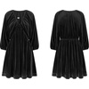 image:imageRVivimos Womens Fall Velvet Loose Tunic Mini Dress 34 SleeveBlack