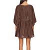 image:imageRVivimos Womens Fall Velvet Loose Tunic Mini Dress 34 SleeveBrown