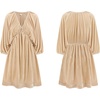 image:imageRVivimos Womens Fall Velvet Loose Tunic Mini Dress 34 SleeveChampagne