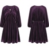 image:imageRVivimos Womens Fall Velvet Loose Tunic Mini Dress 34 SleeveDark Purple
