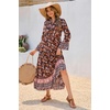 image:imageRVivimos Womens Long Sleeve Button Up Boho Midi DressBlack