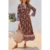 image:imageRVivimos Womens Long Sleeve Button Up Boho Midi DressBlack