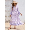 image:imageRVivimos Womens Long Sleeve Button Up Boho Midi DressPurple