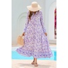 image:imageRVivimos Womens Long Sleeve Button Up Boho Midi DressPurple