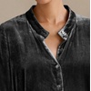 image:imageRVivimos Womens Velvet Fall ButtonDown Knee Length DressBlack