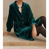 image:imageRVivimos Womens Velvet Fall ButtonDown Knee Length DressDark Green