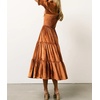 image:imageRVivimos Womens Velvet Square Neck Smocked Midi Dress FallBrown