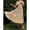 image:imageRVivimos Womens Velvet Square Neck Smocked Midi Dress FallChampagne