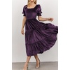 image:imageRVivimos Womens Velvet Square Neck Smocked Midi Dress FallDark Purple